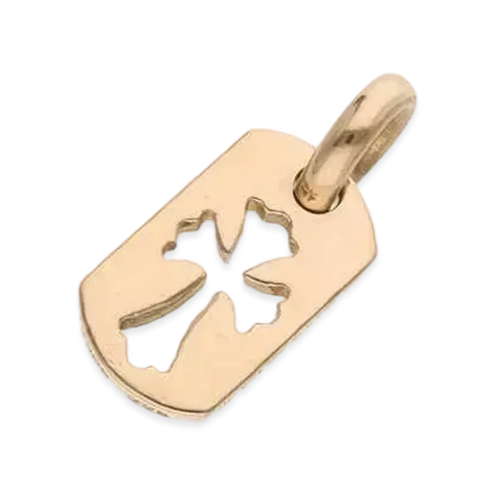 Chrome Hearts 22K Tiny Cut Out Cross Dog Tag "Gold"
