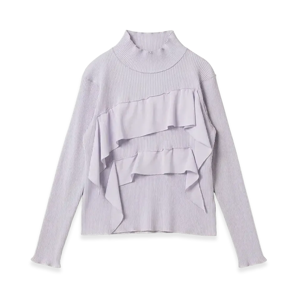 kotohayokozawa Women's Todo Wave Long Sleeve Top Highneck Type "Purple"