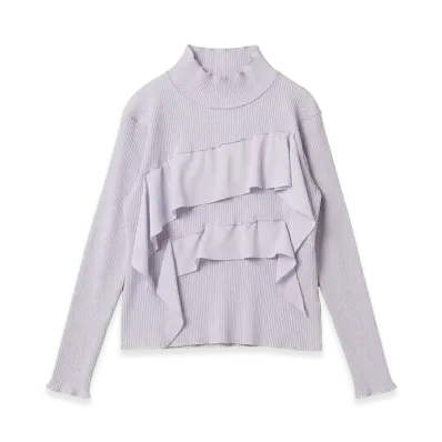 kotohayokozawa Women's Todo Wave Long Sleeve Top Highneck Type "Purple"