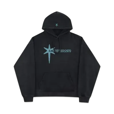 Unknown London Vintage Washed Star Logo Hoodie "Black"