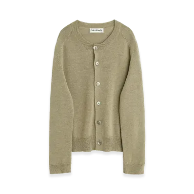 OUR LEGACY True Cardigan "Silver Sage Coarse Linen Wool"