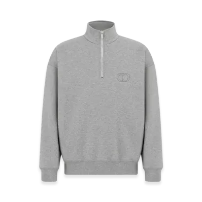 Dior CD Icon Half Zip Sweatshirt "Gray"