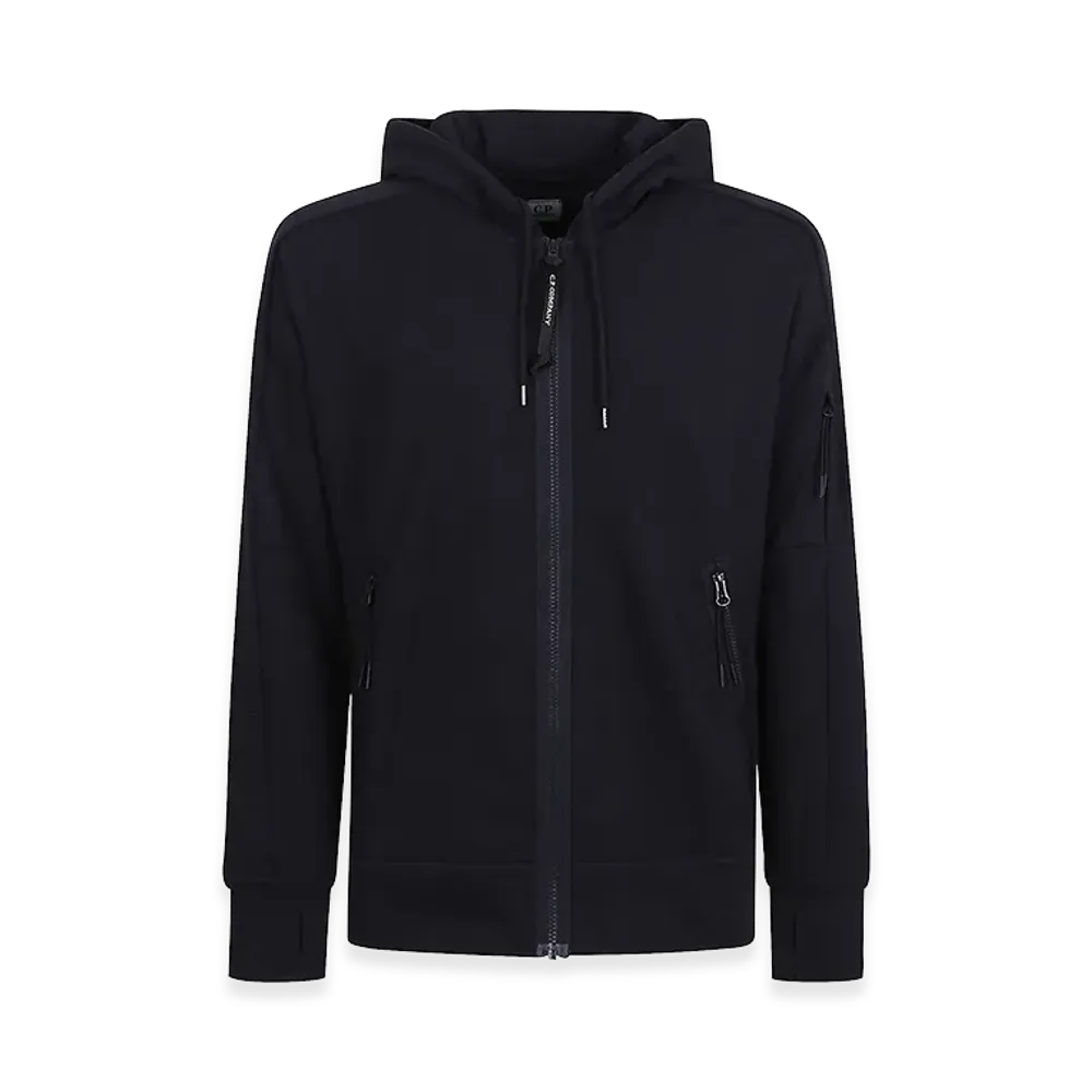 C.P. Company Diagonal Raised Fleece Full Zip Hooded Sweatshirt "Total Eclipse"