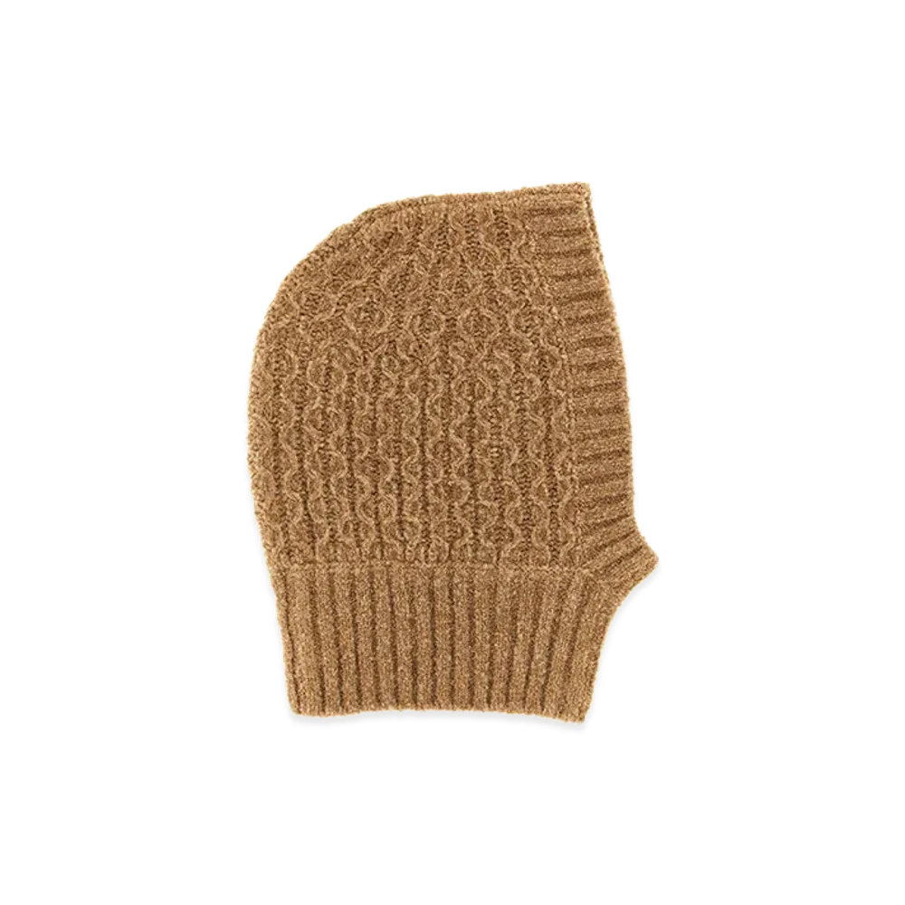 MONCLER Kids Balaclava Knitted With Braided "Camel Beige"