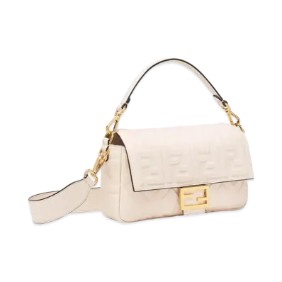 FENDI Baguette Camellia Nappa Leather Bag "Beige"