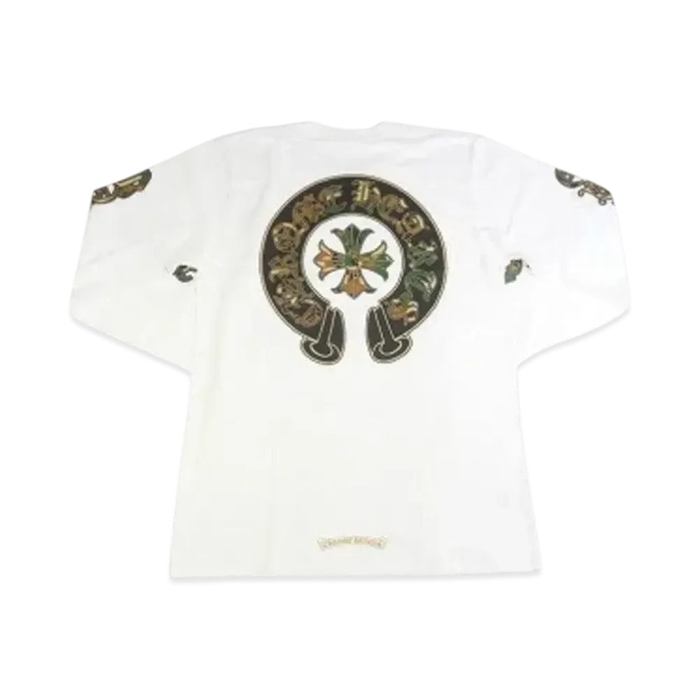 Chrome Hearts Horse Shoe 3 CEM CRS Pocket L/S T-Shirt Camouflage "White/Gold"