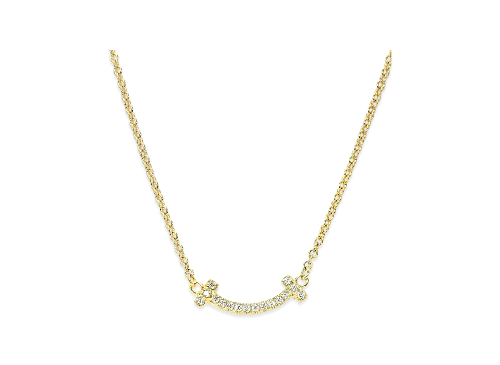 Tiffany & Co. T Smile Pendant Mini Necklace "Yellow Gold"