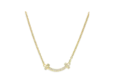 Tiffany & Co. T Smile Pendant Mini Necklace "Yellow Gold"