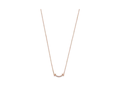 Tiffany & Co. Tiffany T Smile Mini Pendant with Diamonds "Rose Gold"