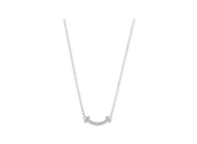 Tiffany & Co. Tiffany T Smile Mini Pendant with Diamonds "White Gold"