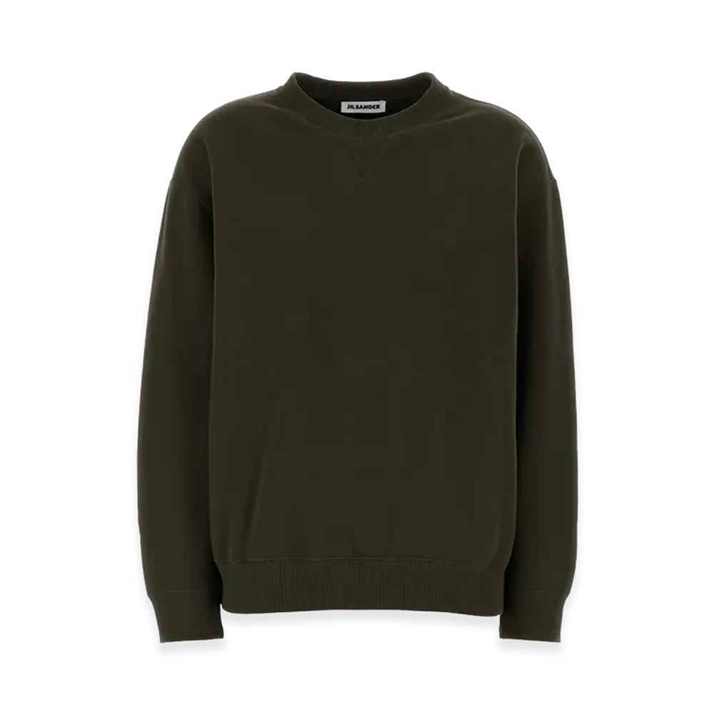 Jil Sander Women's Cotton Sweatshirt "Olive Green"