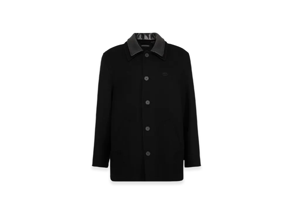 BALENCIAGA Double Collar Wool Blend Jacket "Black"