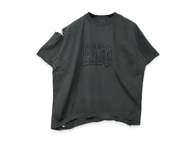 BALENCIAGA EMO Logo Embroidery Destroyed T-Shirt "Black"