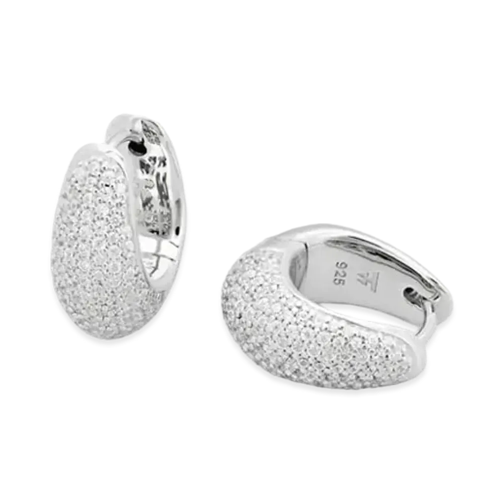 TOMWOOD Ice Hoop Small Pave "Silver"