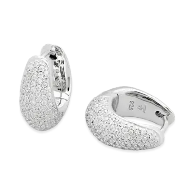 TOMWOOD Ice Hoop Small Pave "Silver"