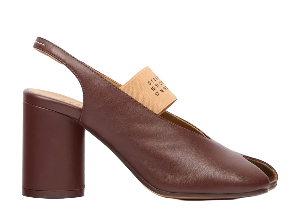 MM6 Maison Margiela Women's Anatomic Numeric Slingback "Brown"