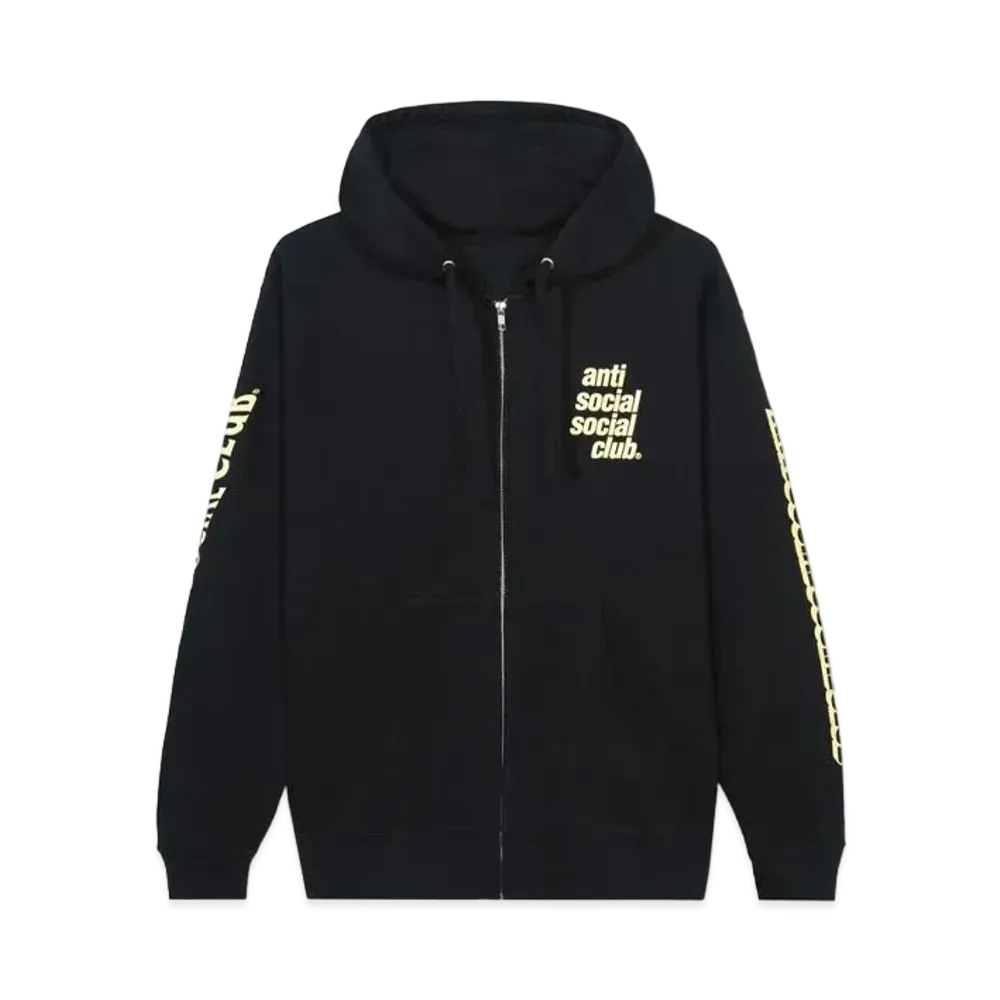 ANTI SOCIAL SOCIAL CLUB Split Zip Hoodie "Black"