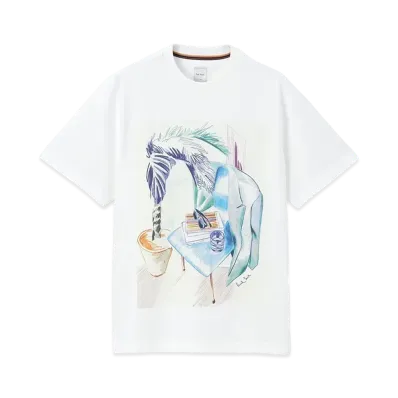 Paul Smith Still Life Painting Short Sleeve Tee "White"