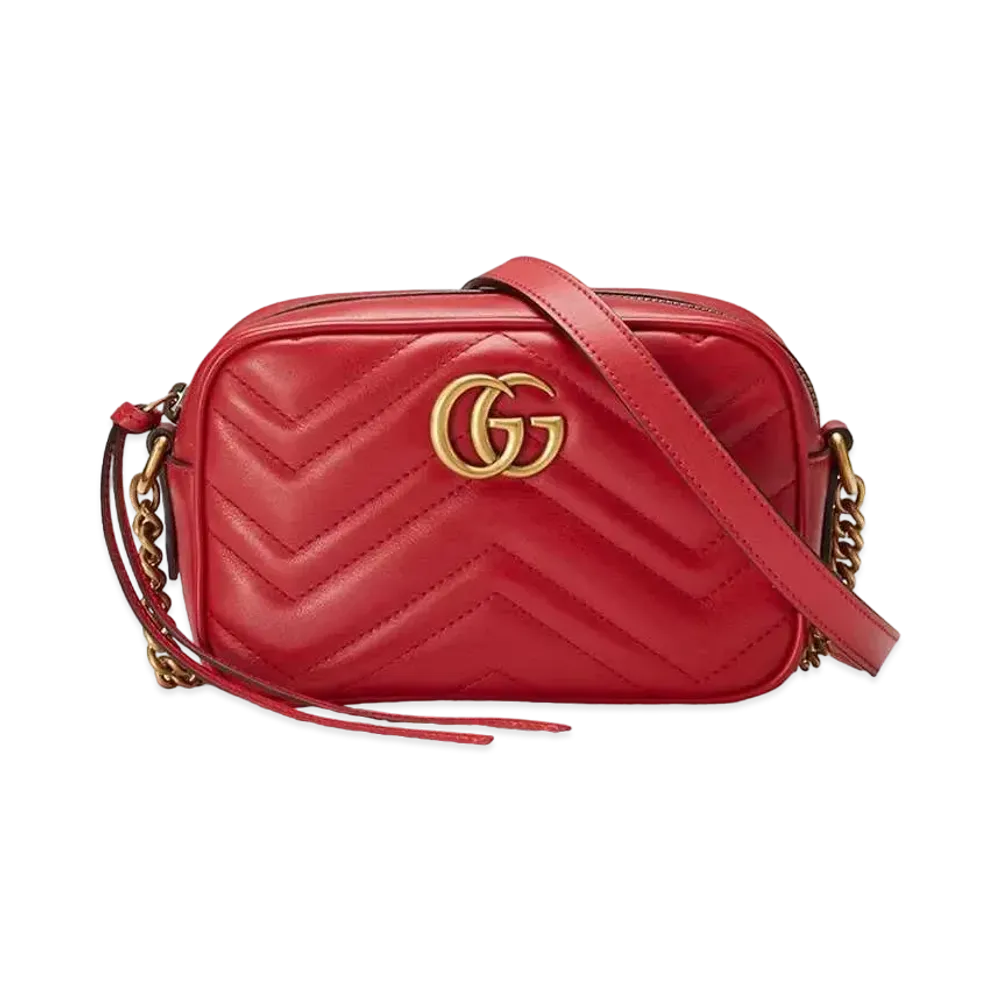 グッチ GGマーモント キルティング ミニバッグ "レッド" 448065 DTD1T 6433