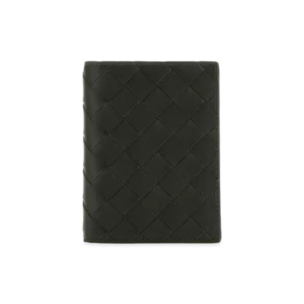 Bottega Veneta Intrecciato Calfskin Bi-fold Flap Wallet "Black"