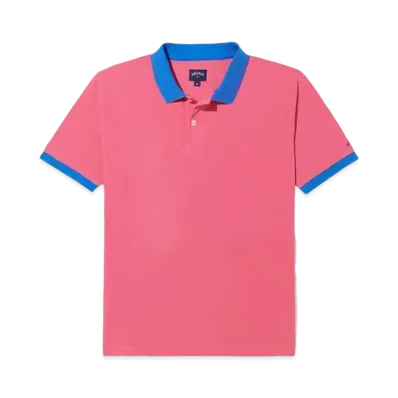 Noah Contrast Collar Pique Polo "Watermelon"