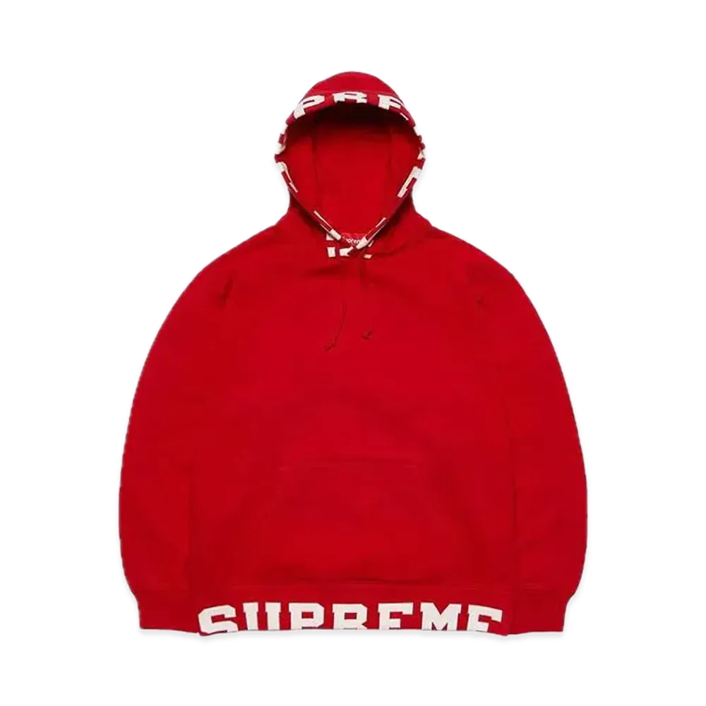 Supreme Cropped Logos Hooded Sweatshirt "Red"