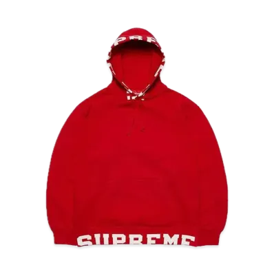 Supreme Cropped Logos Hooded Sweatshirt "Red"