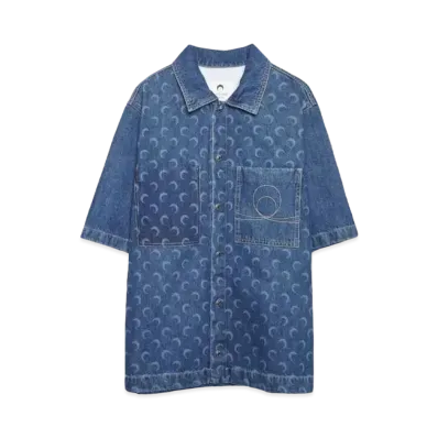 Marine serre DEADSTOCK DENIM WORKWEAR SHIRT "BLUE"