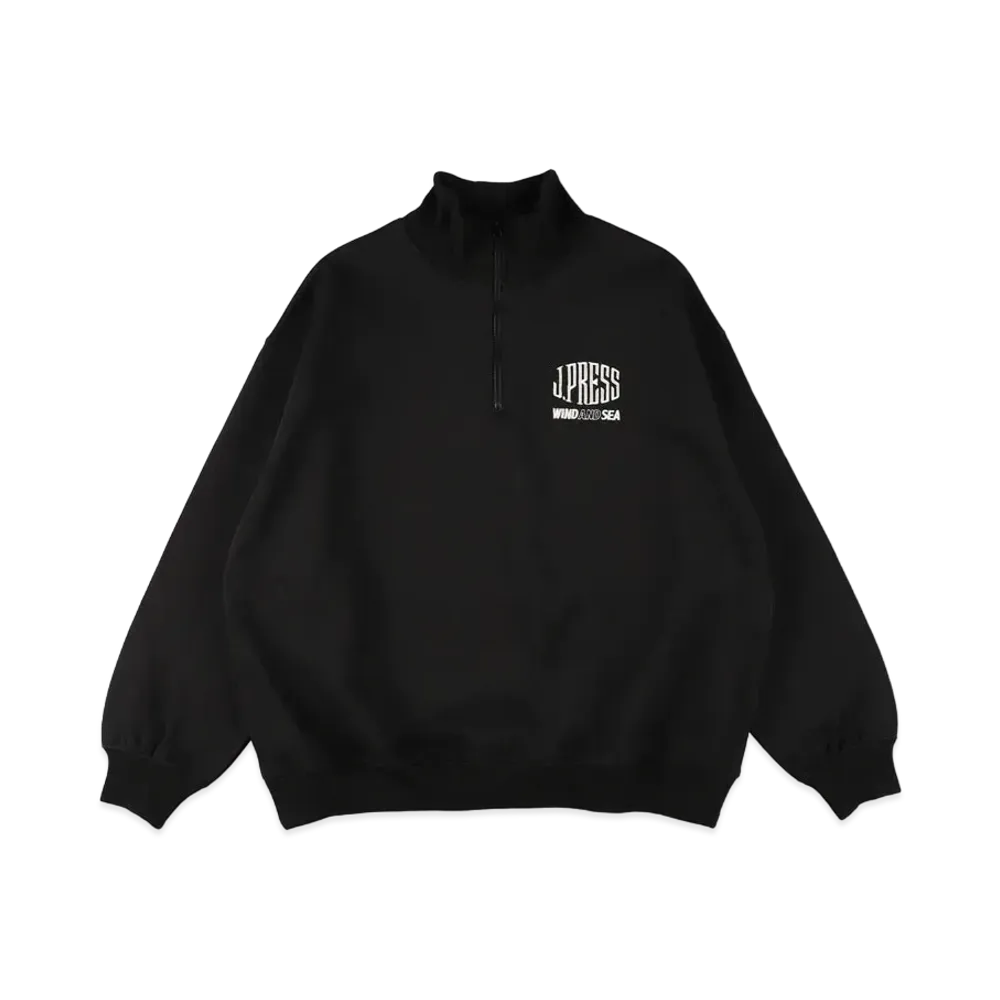 WIND AND SEA x J.PRESS ORIGINALS Half Zip Sweat "Black"