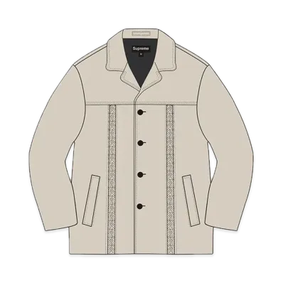 Supreme Braided Leather Overcoat "Sand"