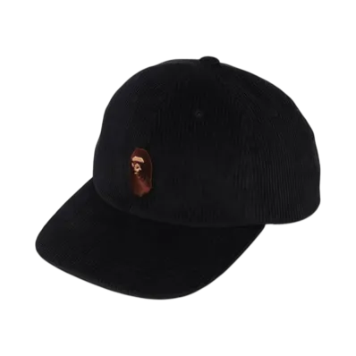 A BATHING APE Ape Head Corduroy Cap "Black"