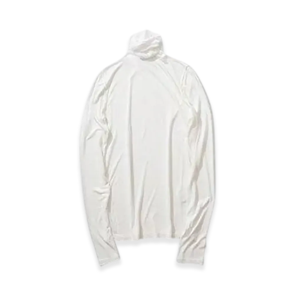 ATON Modal Silk Jersey Turtle Neck Pullover "White"