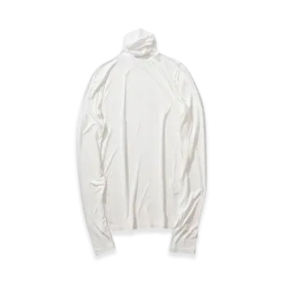 ATON Modal Silk Jersey Turtle Neck Pullover "White"