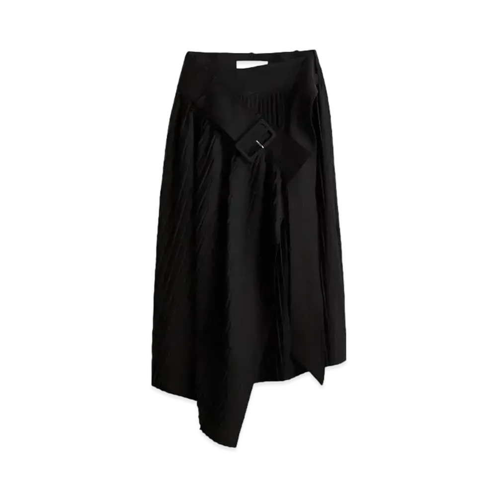 rokh x H&M Wool-Blend Belt-Detail Skirt "Black"