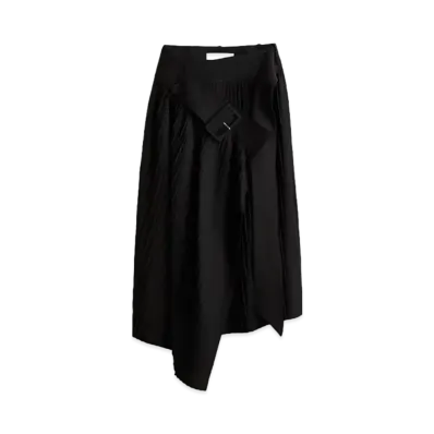rokh x H&M Wool-Blend Belt-Detail Skirt "Black"