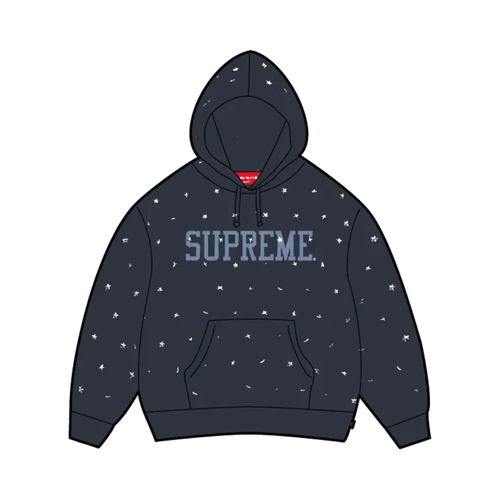 Supreme Stars Studded Hooded Sweatshirt "Navy"