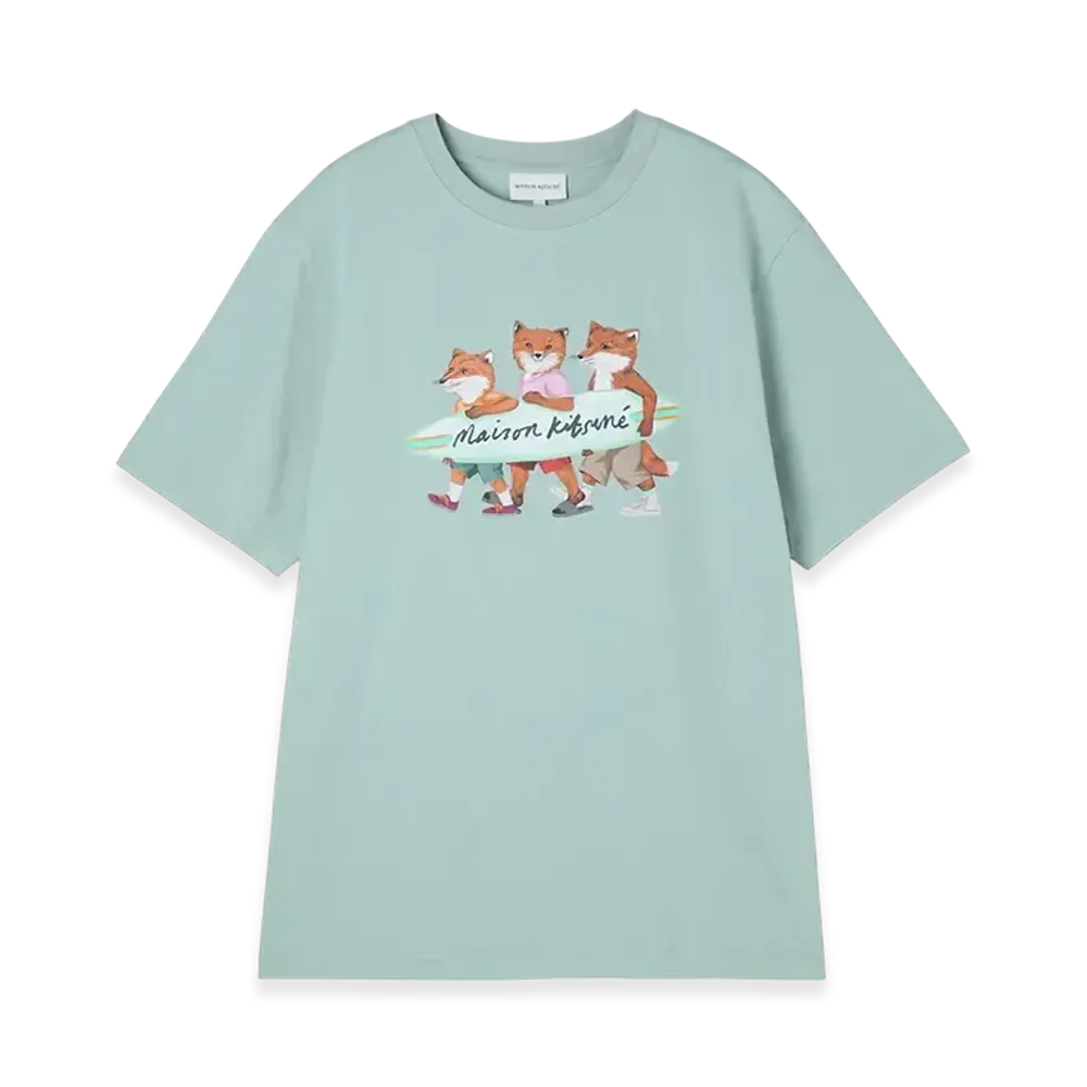 Maison Kitsune Surfing Fox Comfort T-shirt "Seafoam Blue"