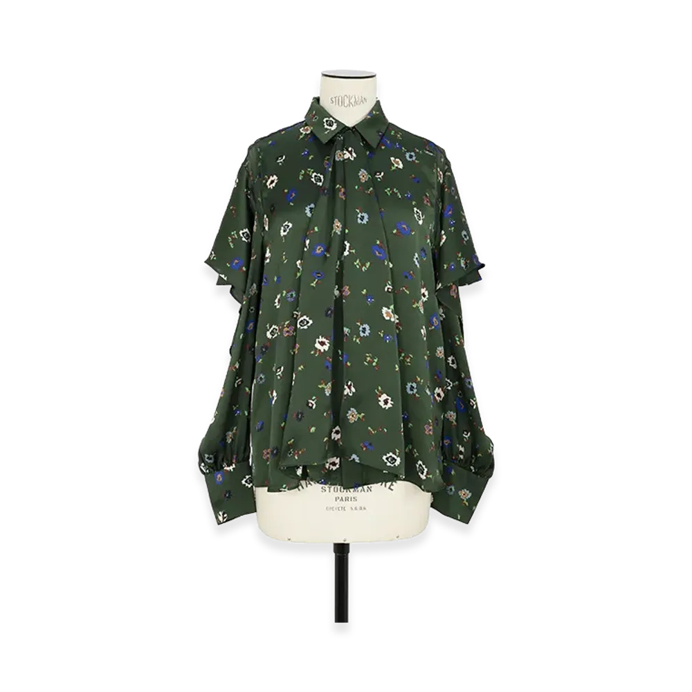 sacai Floral Print Blouse "Green"