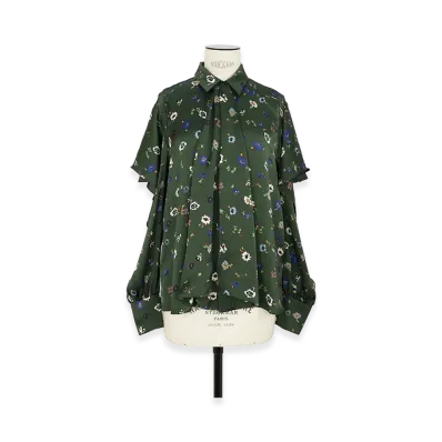 sacai Floral Print Blouse "Green"