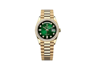 ROLEX Day-Date 36mm Yellow Gold Diamond 128348RBR "Green Ombre"