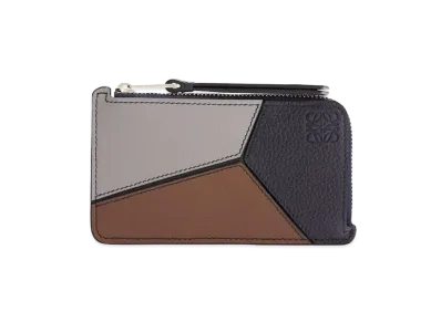 LOEWE Puzzle Coin Cardholder In Classic Calfskin "Midnight Blue / Brunette"