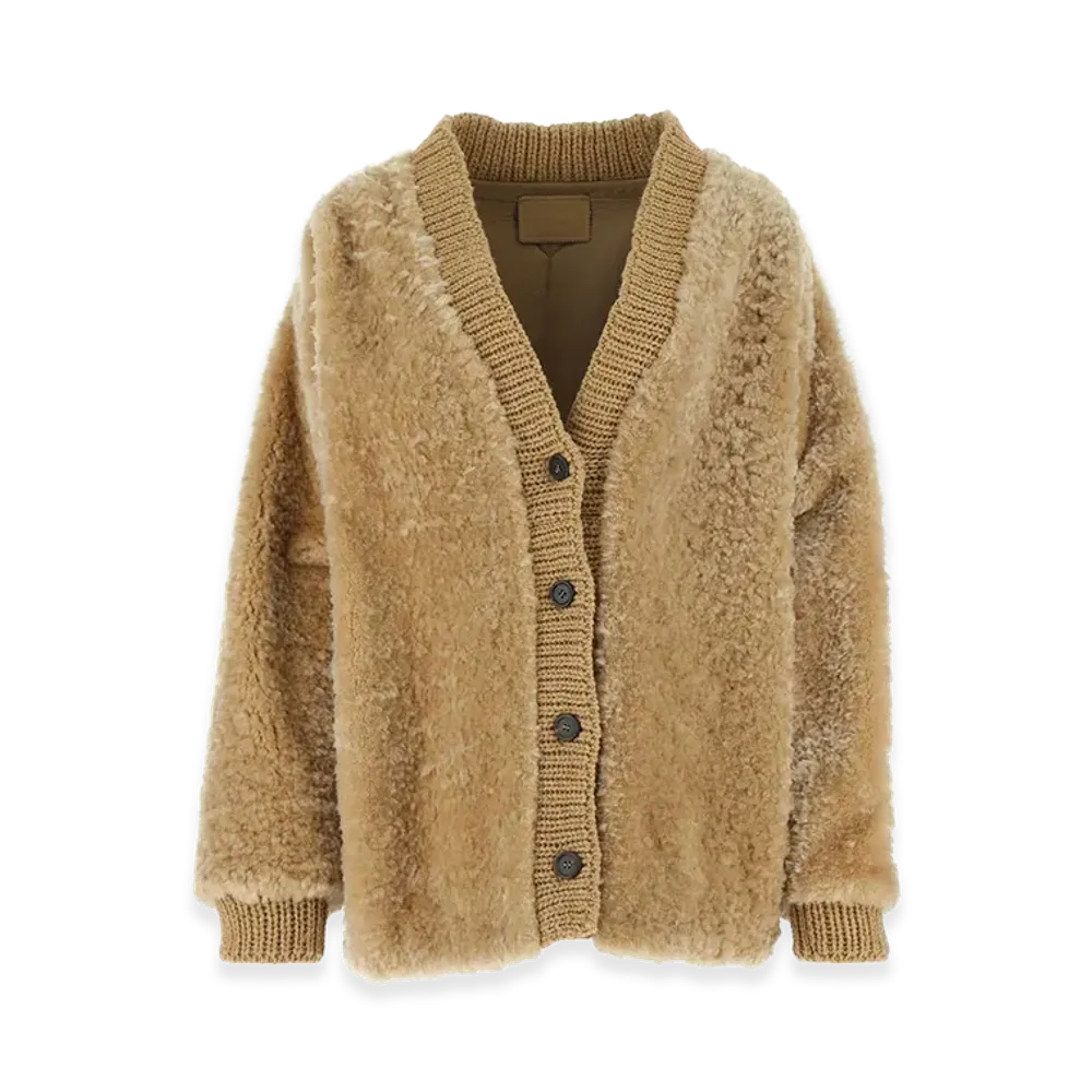 PRADA Women's Wool Blend Cardigan "Beige"