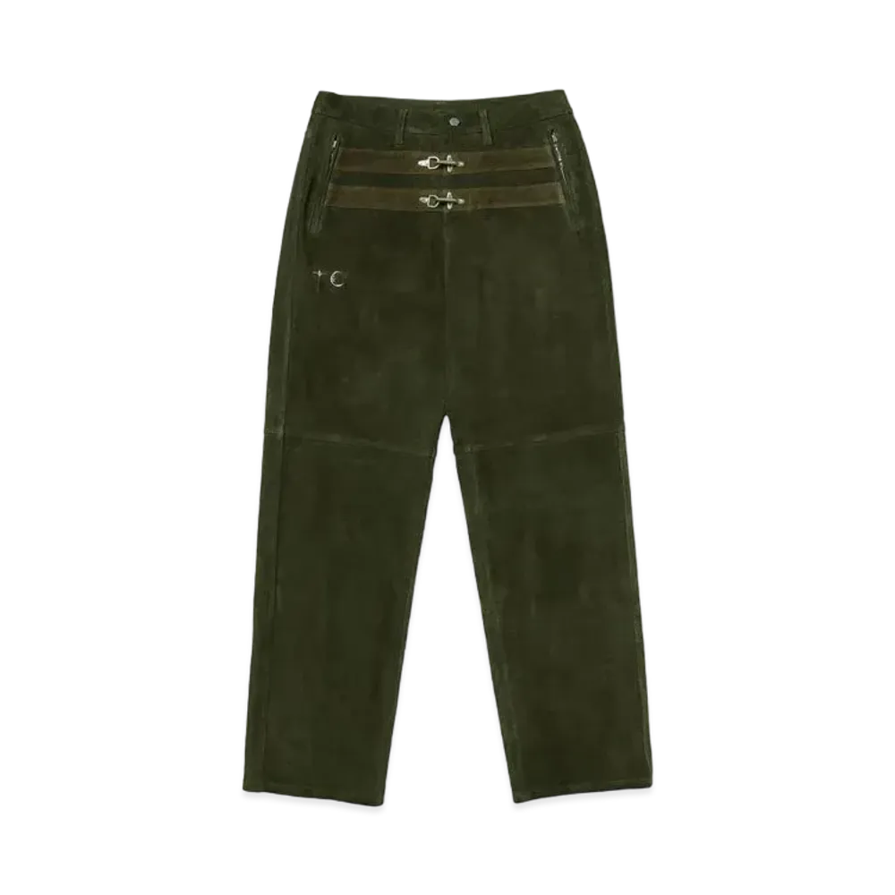 THUG CLUB Bio Soldier Leather Pants "Khaki"