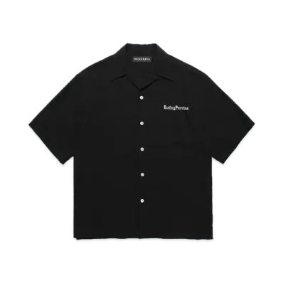 WACKO MARIA 50's Open Collar Shirt "Black"