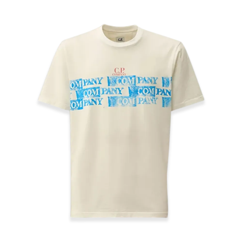 C.P. Company 24/1 Jersey Horizontal Logo T-Shirt "Gauze White"