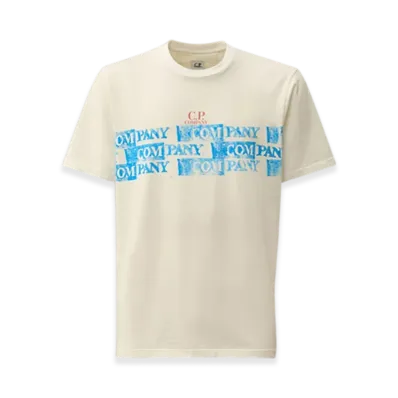 C.P. Company 24/1 Jersey Horizontal Logo T-Shirt "Gauze White"