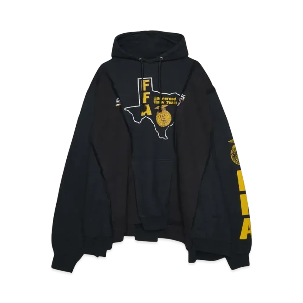 DISCOVERED LOOPING WIDE COLLEGE HOODIE with IRON CROSS CROCHET_ver.02 "WHITE"