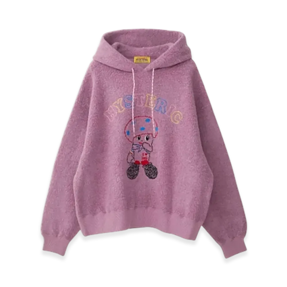 HYSTERIC GLAMOUR Noko Chan Embroidery Oversized Hoodie "Purple"
