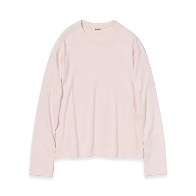 AURALEE Brushed Organic Cotton Jersey L/S Tee "Pale Pink"