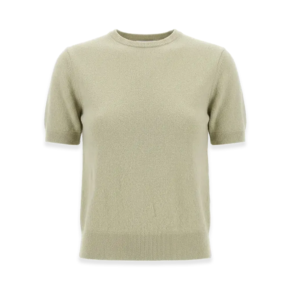 Maison Margiela Women's Wool Crew Neck T-Shirt "Green"